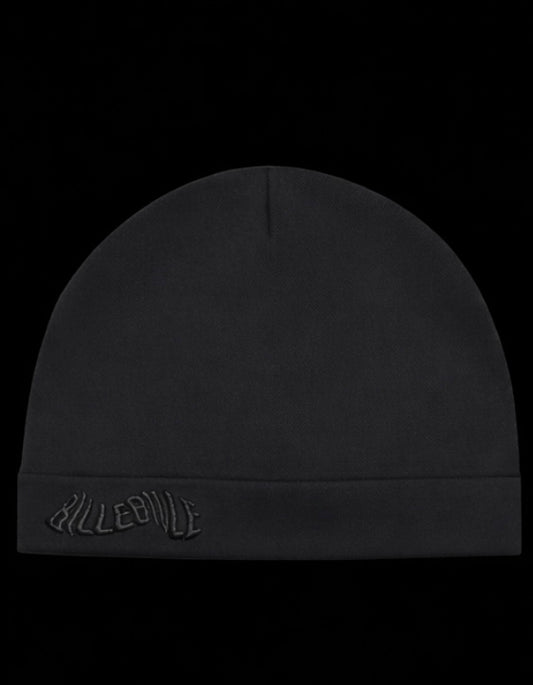 BLACK ON BLACK SKULL CAP